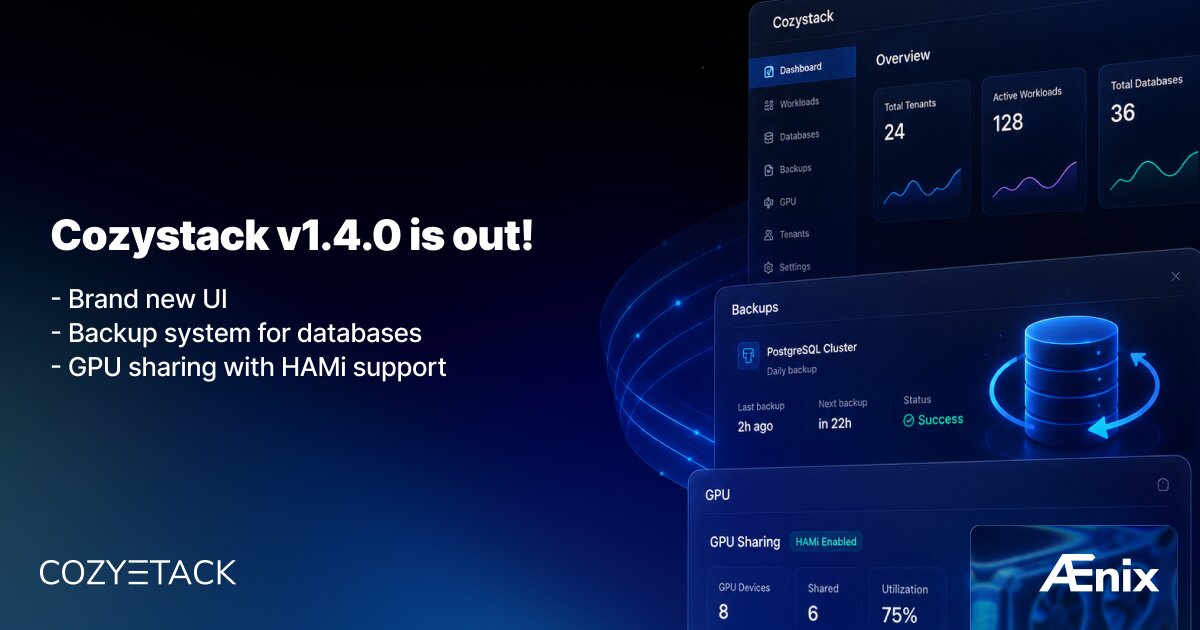 Cozystack v1.4.0 release banner